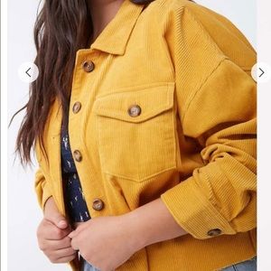 Plus Size Corduroy Jacket Mustard